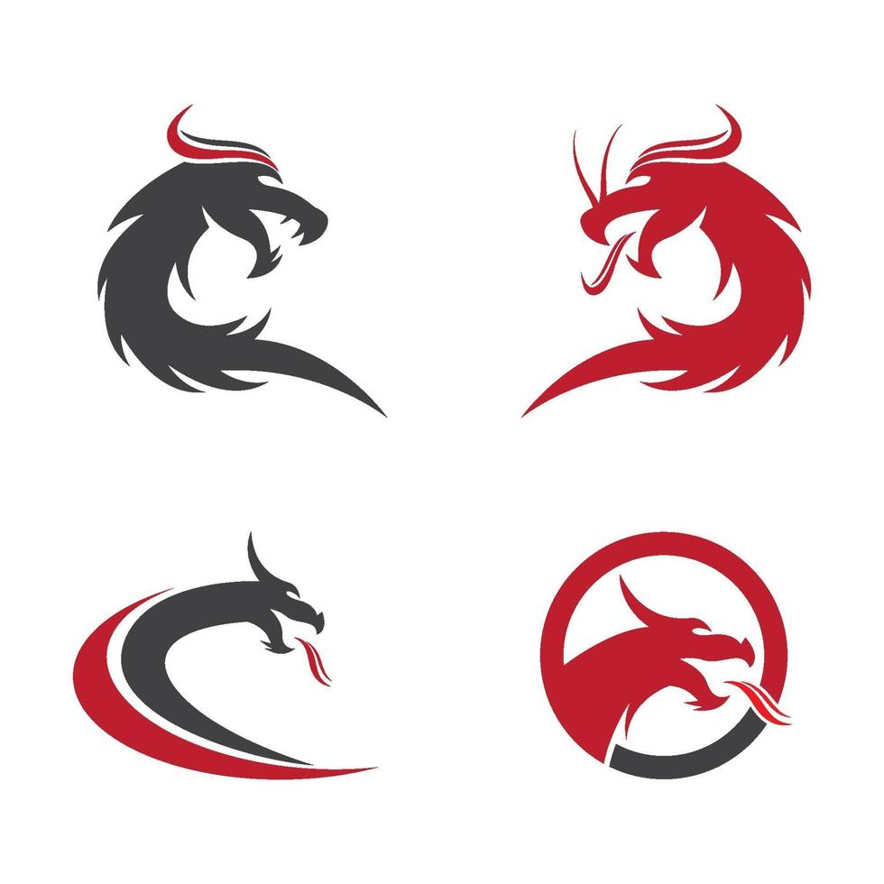 Dragon head logo images set vector