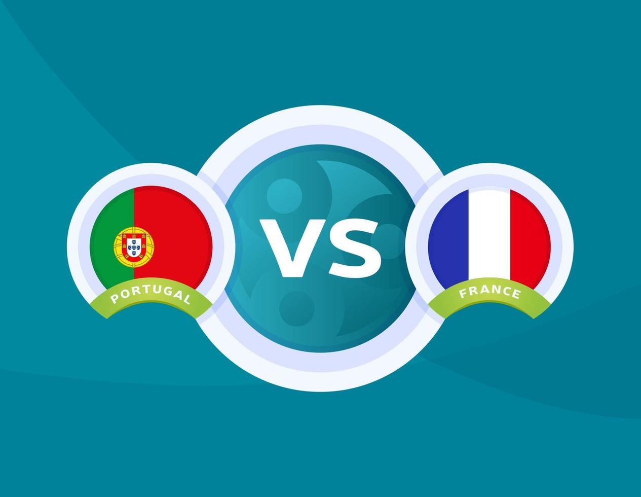 Portugal vs France football vector