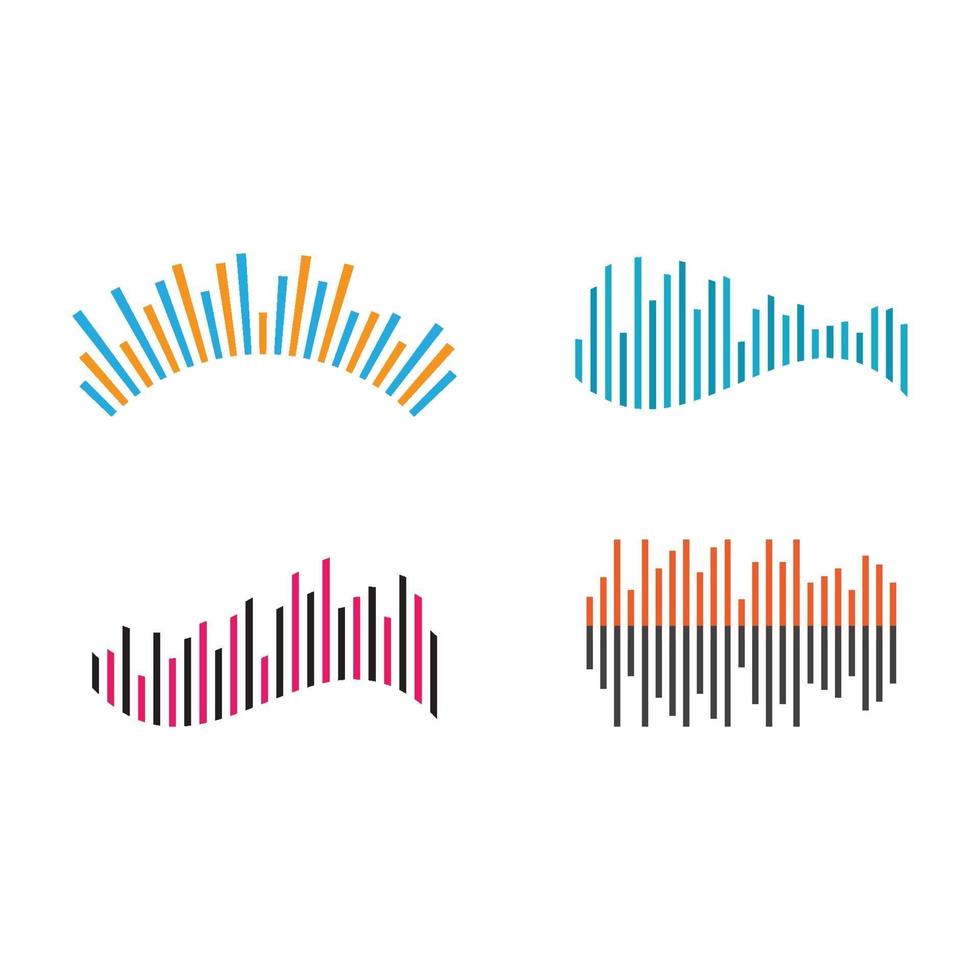 conjunto de imágenes de ondas de sonido vector