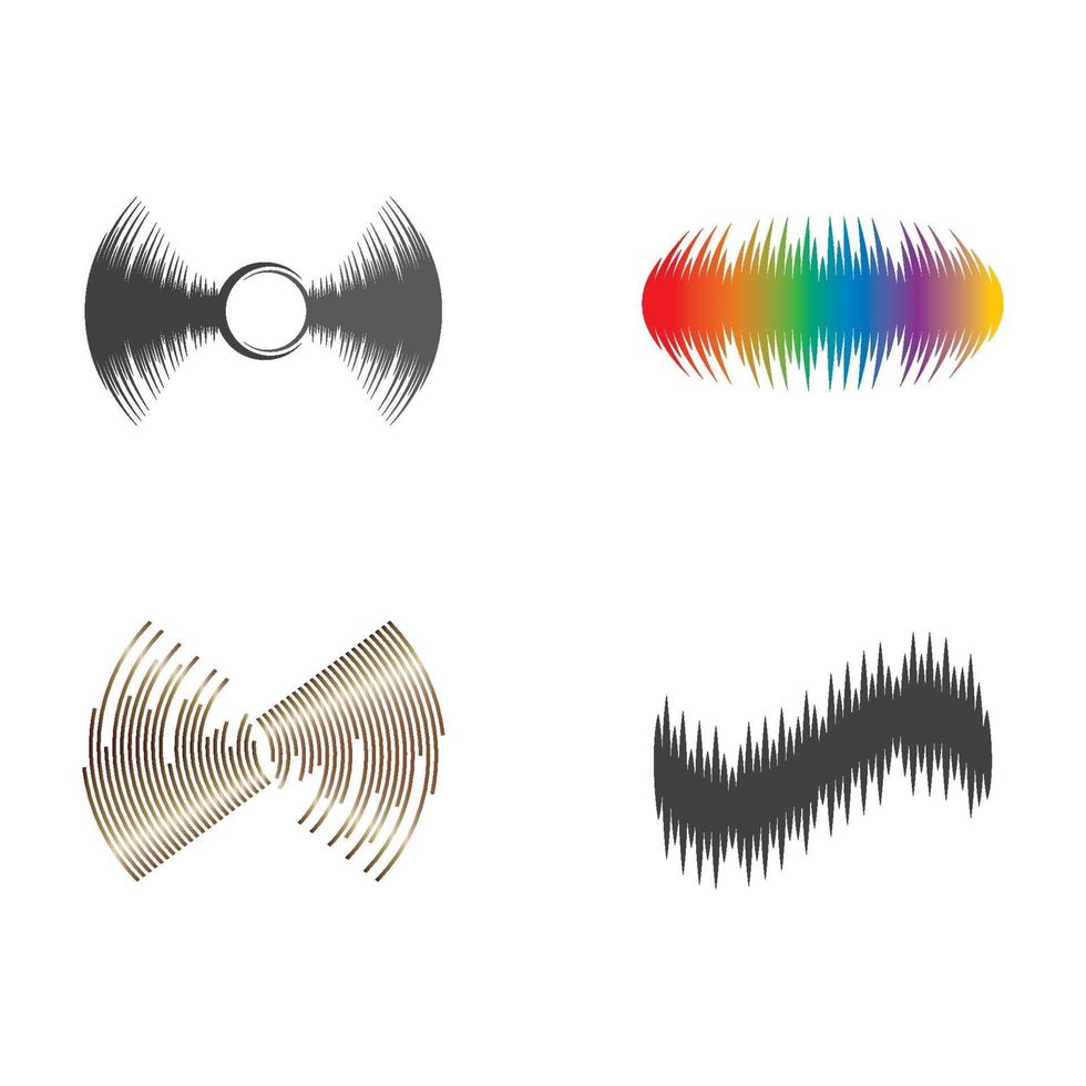 Sound wave images set vector