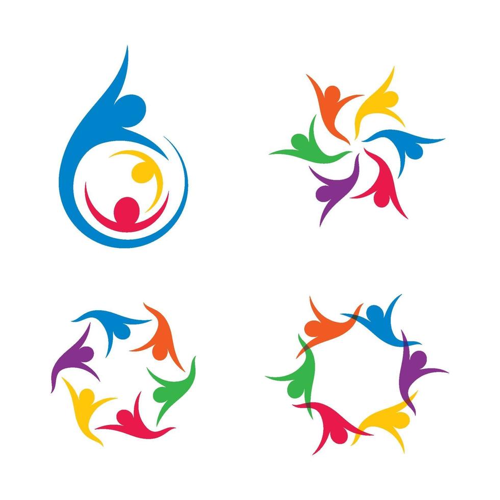 Community care logo images design set vector