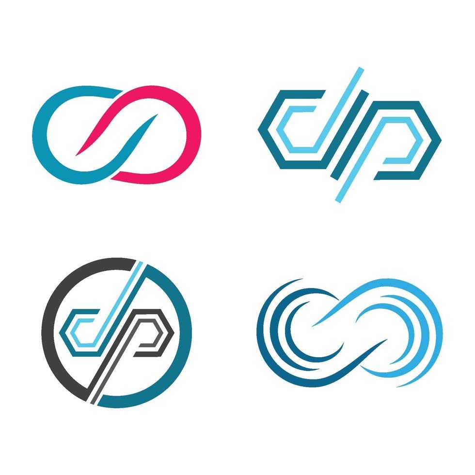 conjunto de imágenes de logotipo infinito vector