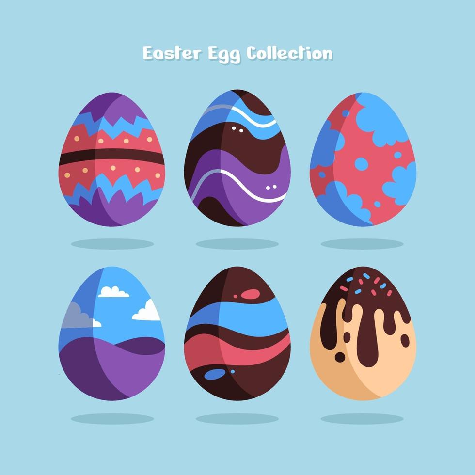 coloridas ilustraciones de huevos de pascua ornamentados vector