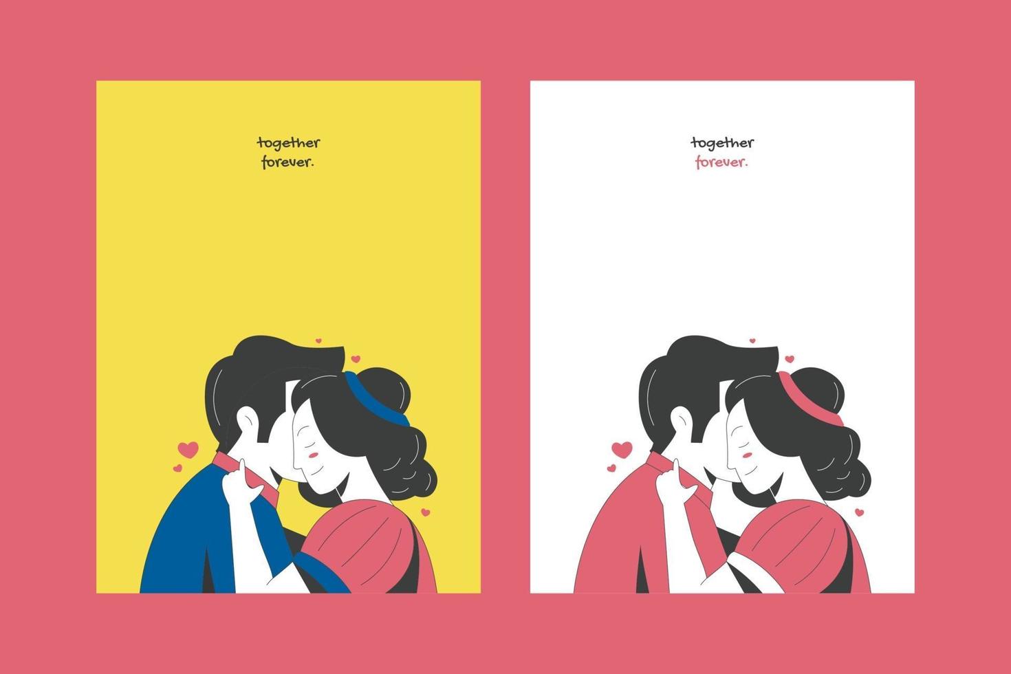Valentine's day illustrations for cards poster or stickers vector
