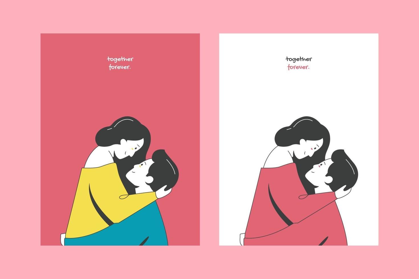 Valentine's day illustrations for cards poster or stickers vector