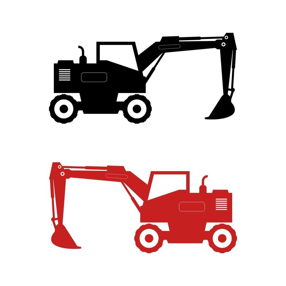 Excavator On White Background vector