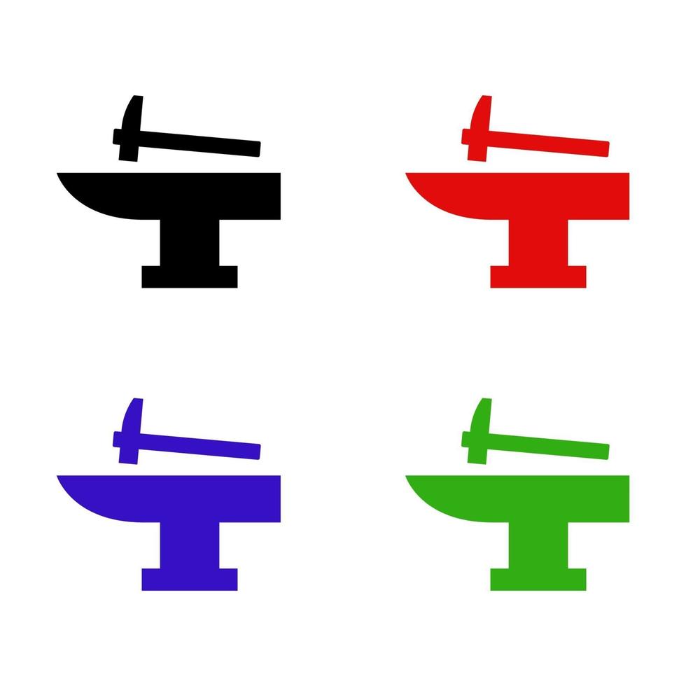 Set Of Anvil On White Background vector