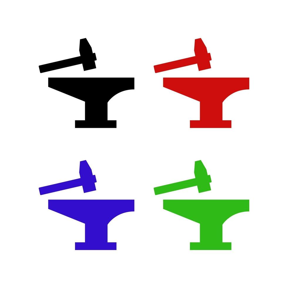 Set Of Anvil On White Background vector