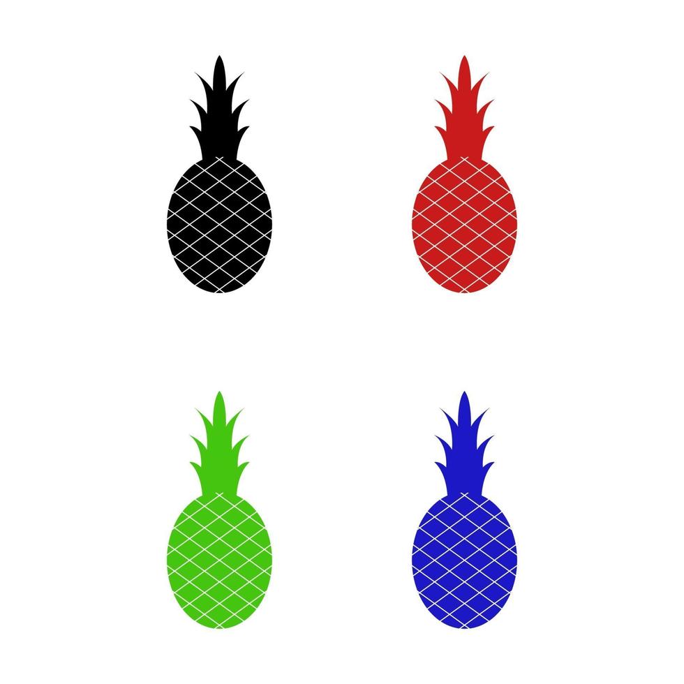 piña sobre fondo blanco vector