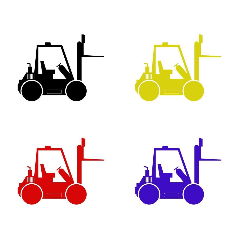 Forklift Set On White Background vector