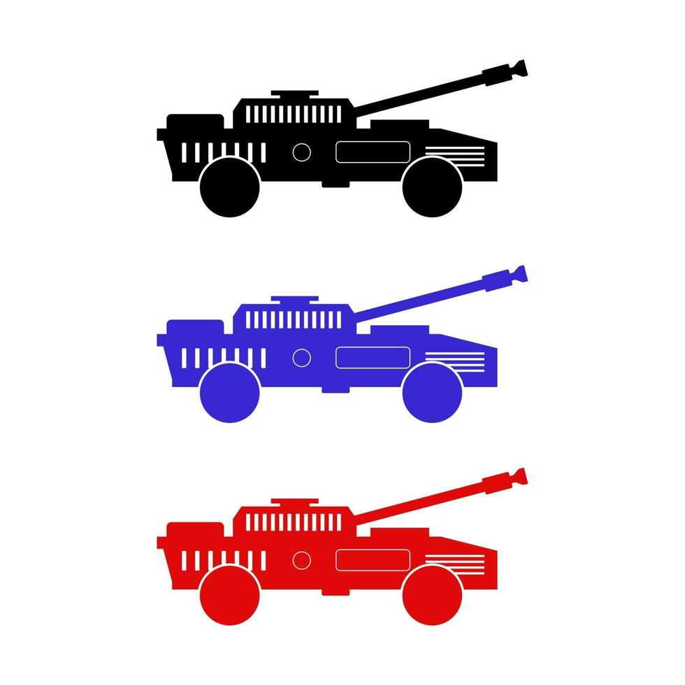 Tank Set On White Background vector