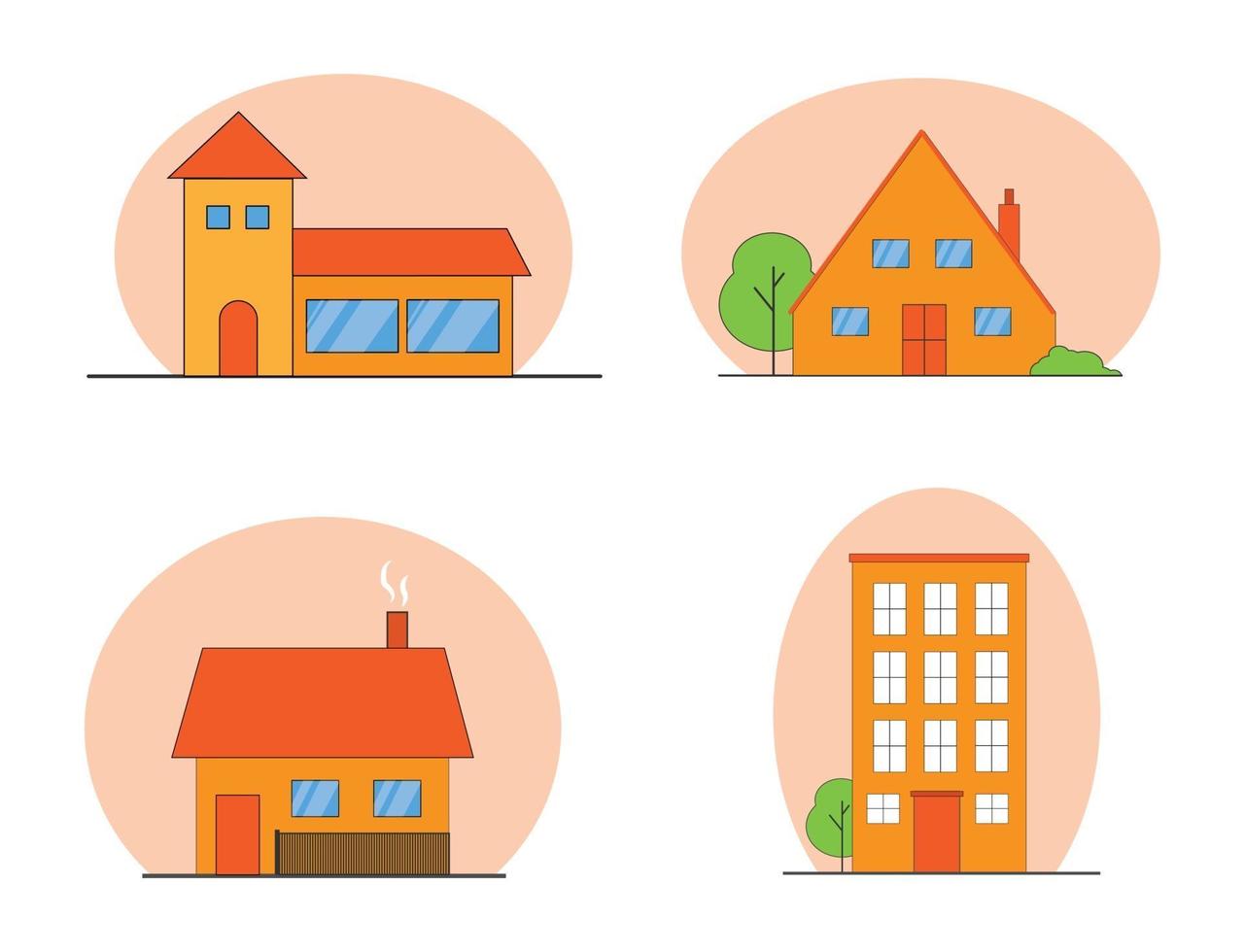 Collection Flat Design House vector