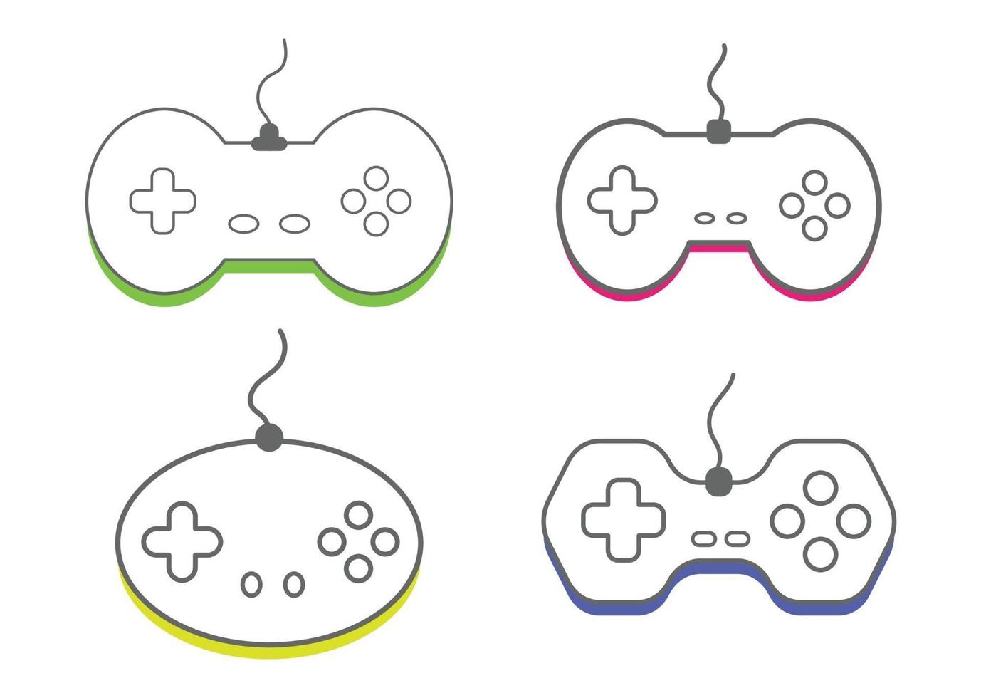 Collection Video game controller, icon gamepad vector illustration.