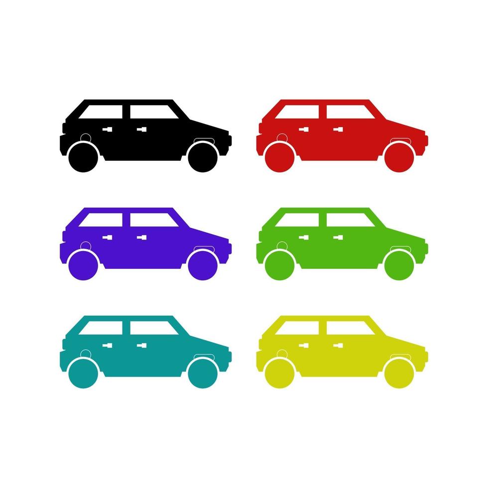 Set Of Car On White Background vector