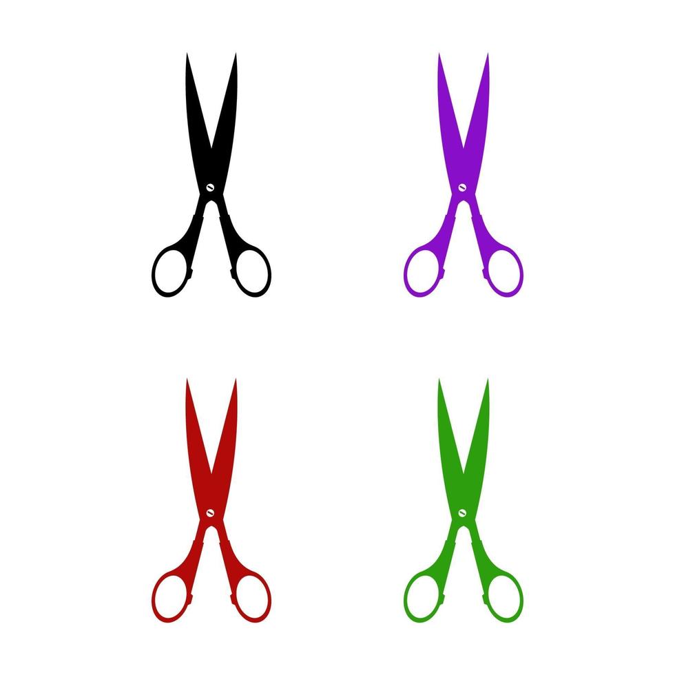 Set Of Scissor On White Background vector