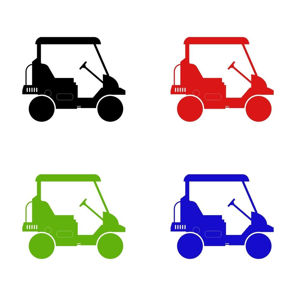 Golf Car Set On White Background vector