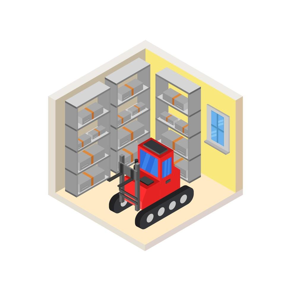 Isometric Warehouse On White Background vector