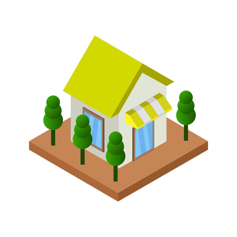 Isometric Shop On White Background vector