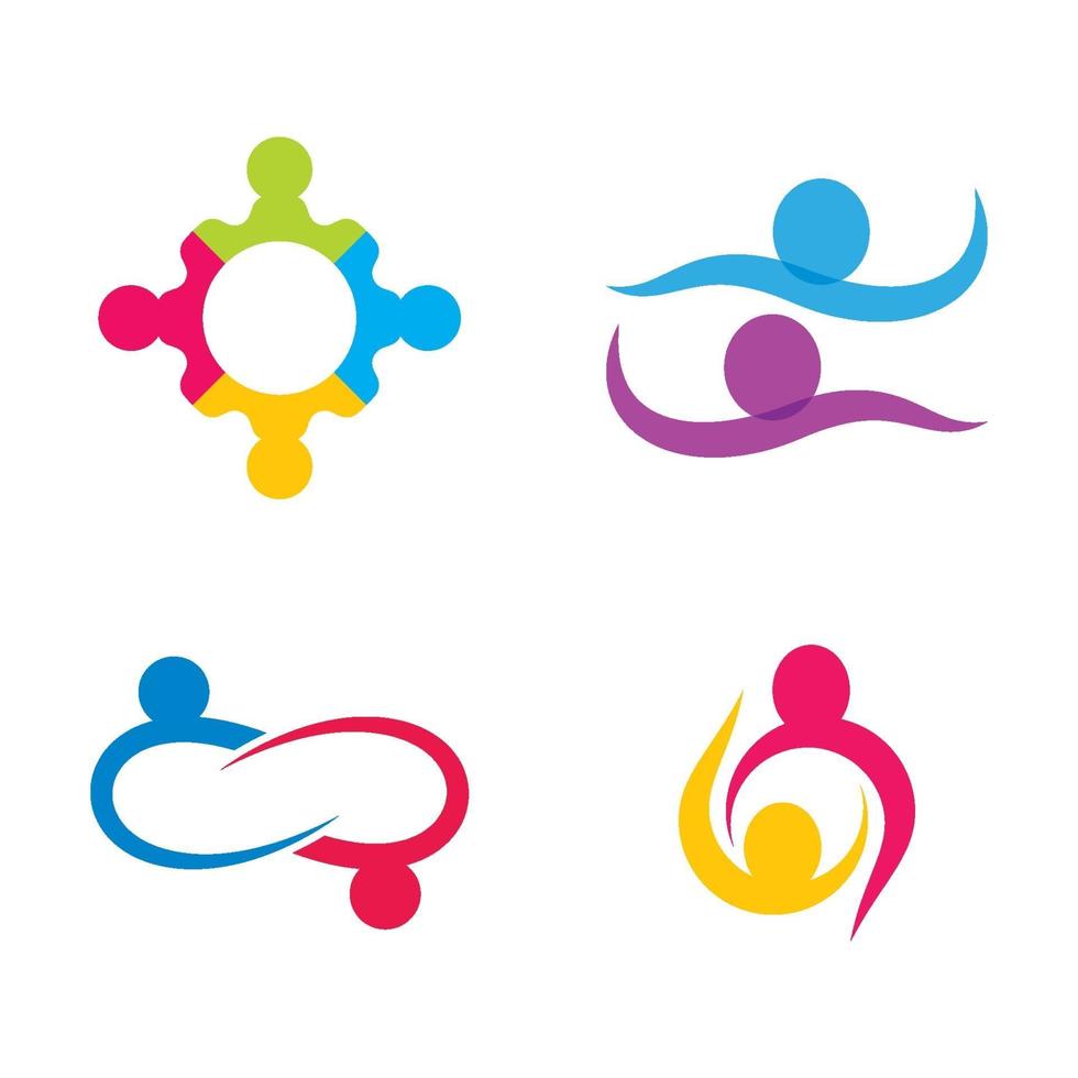 Community care logo images design set vector