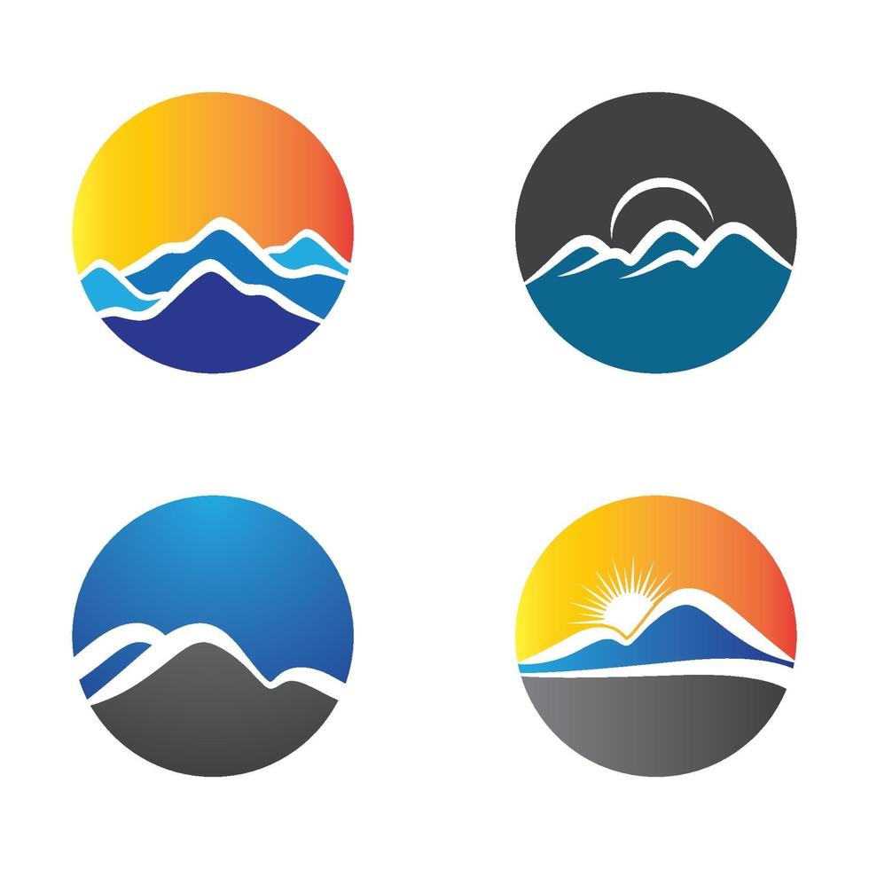 conjunto de imágenes de logotipo de montaña vector