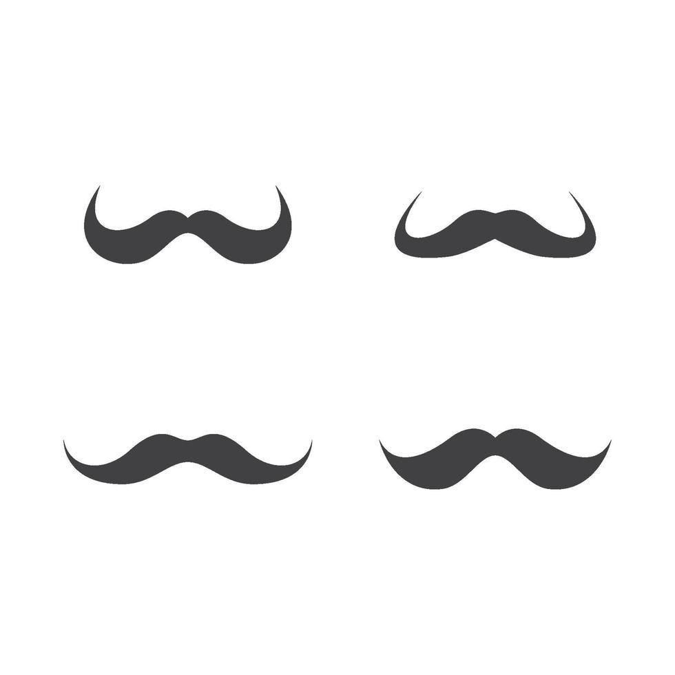 conjunto de imágenes de logo de bigote vector