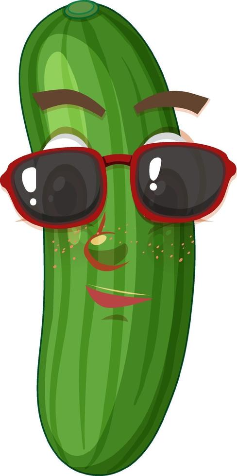 personaje de dibujos animados de pepino con expresión facial vector