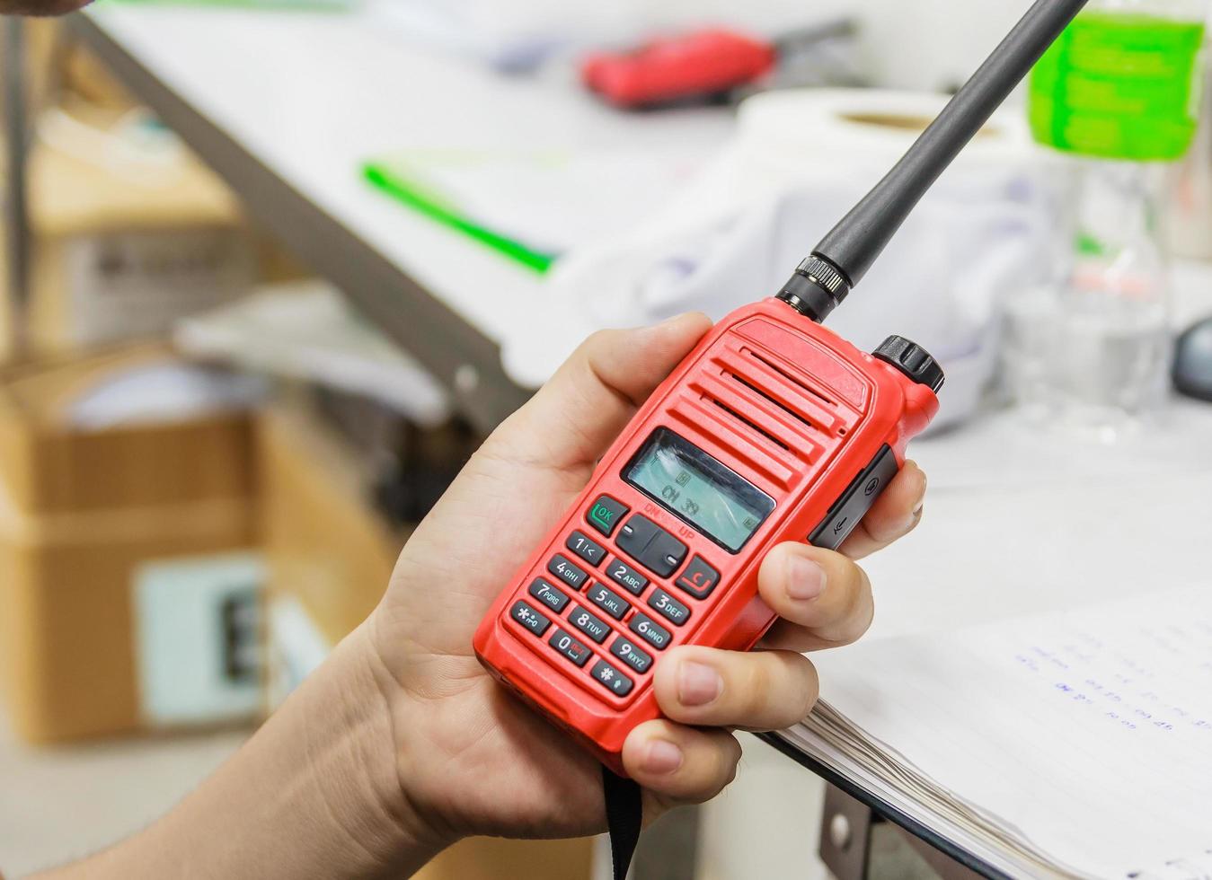 Handheld walkie talkie communication radio photo