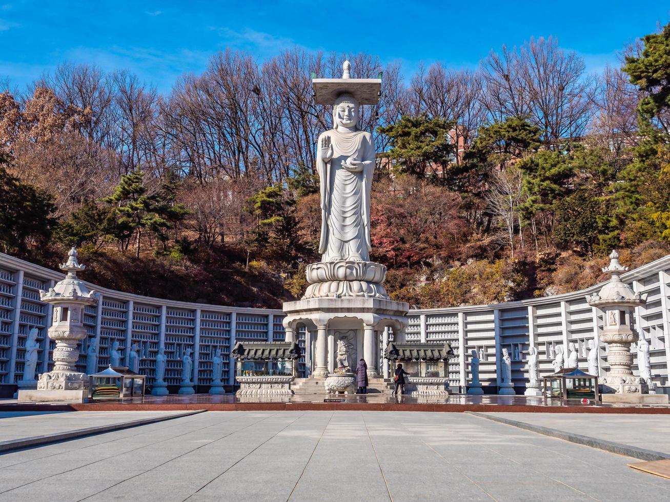 Buddhist statue in Bongeunsa Temple at Seoul City, South Korea photo