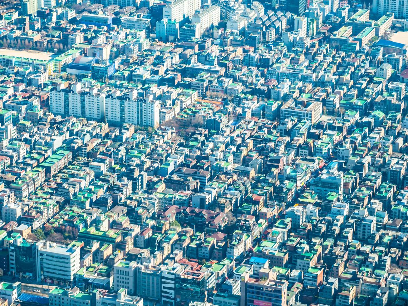 vista aérea de la ciudad de seúl, corea del sur foto