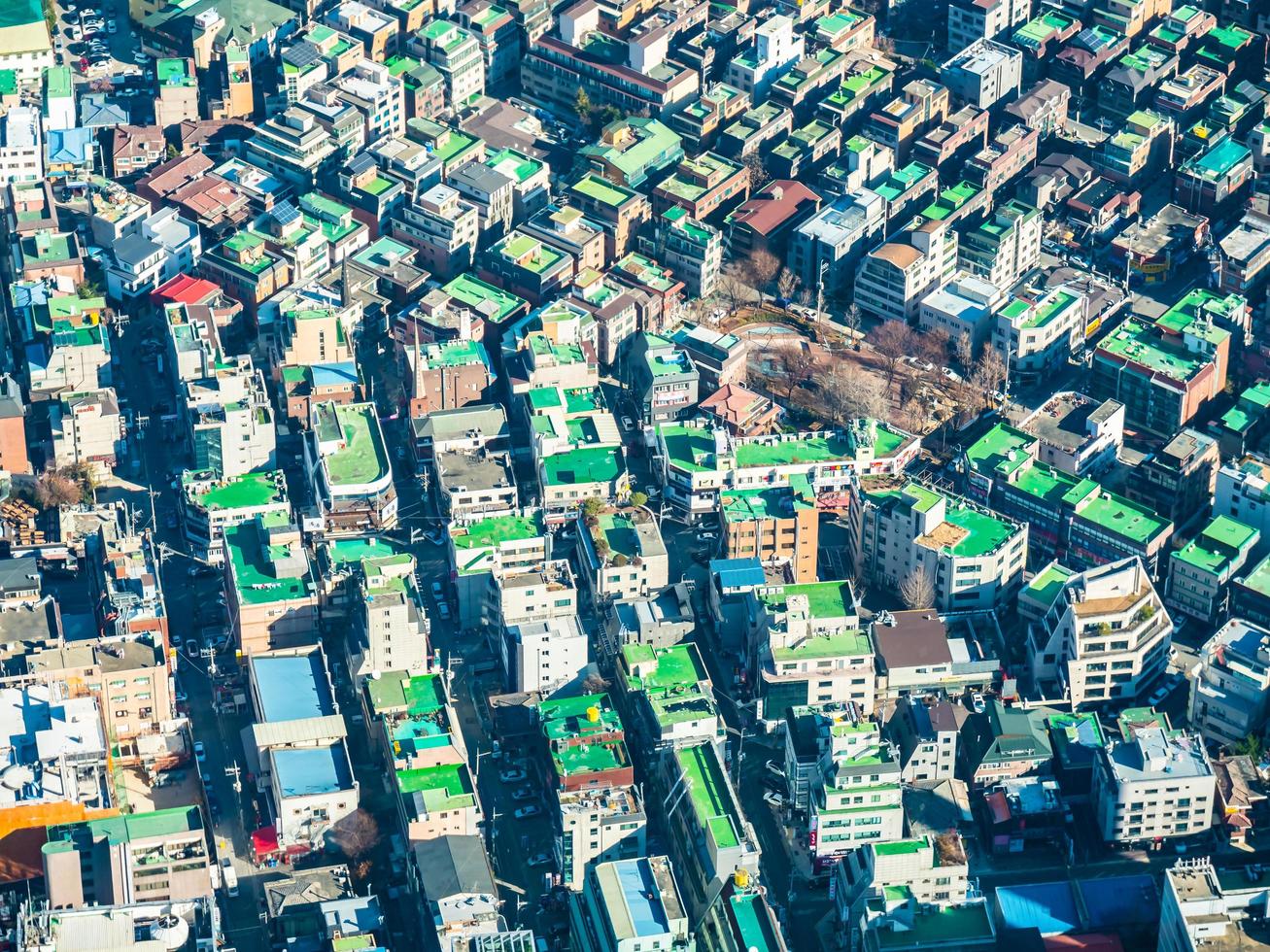 Aerial view of Seoul City, South Korea photo