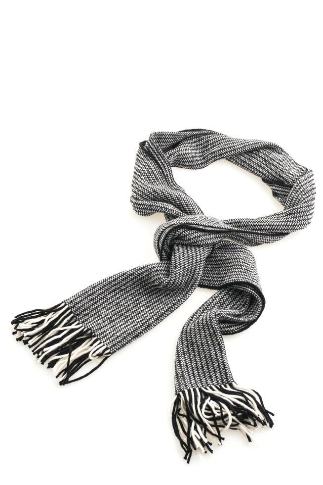 Gray scarf on white background photo