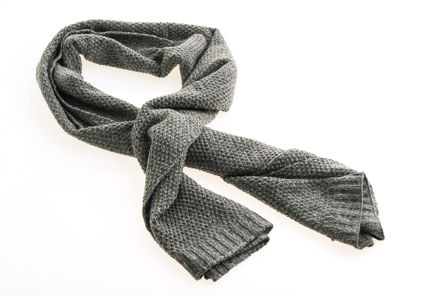 Gray scarf on white background photo