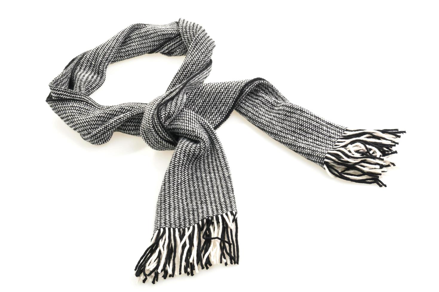 Gray scarf on white background photo