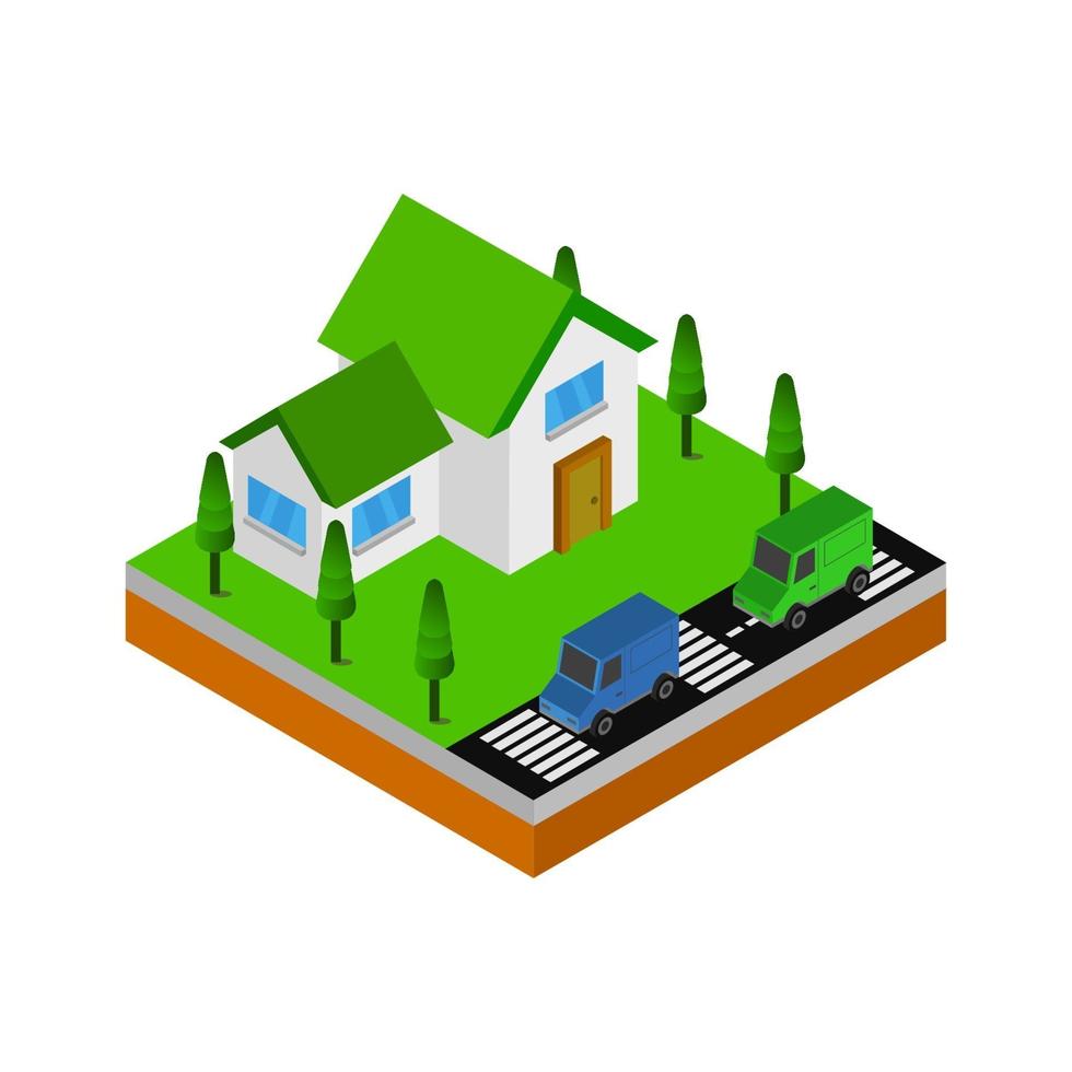 Isometric House On White Background vector