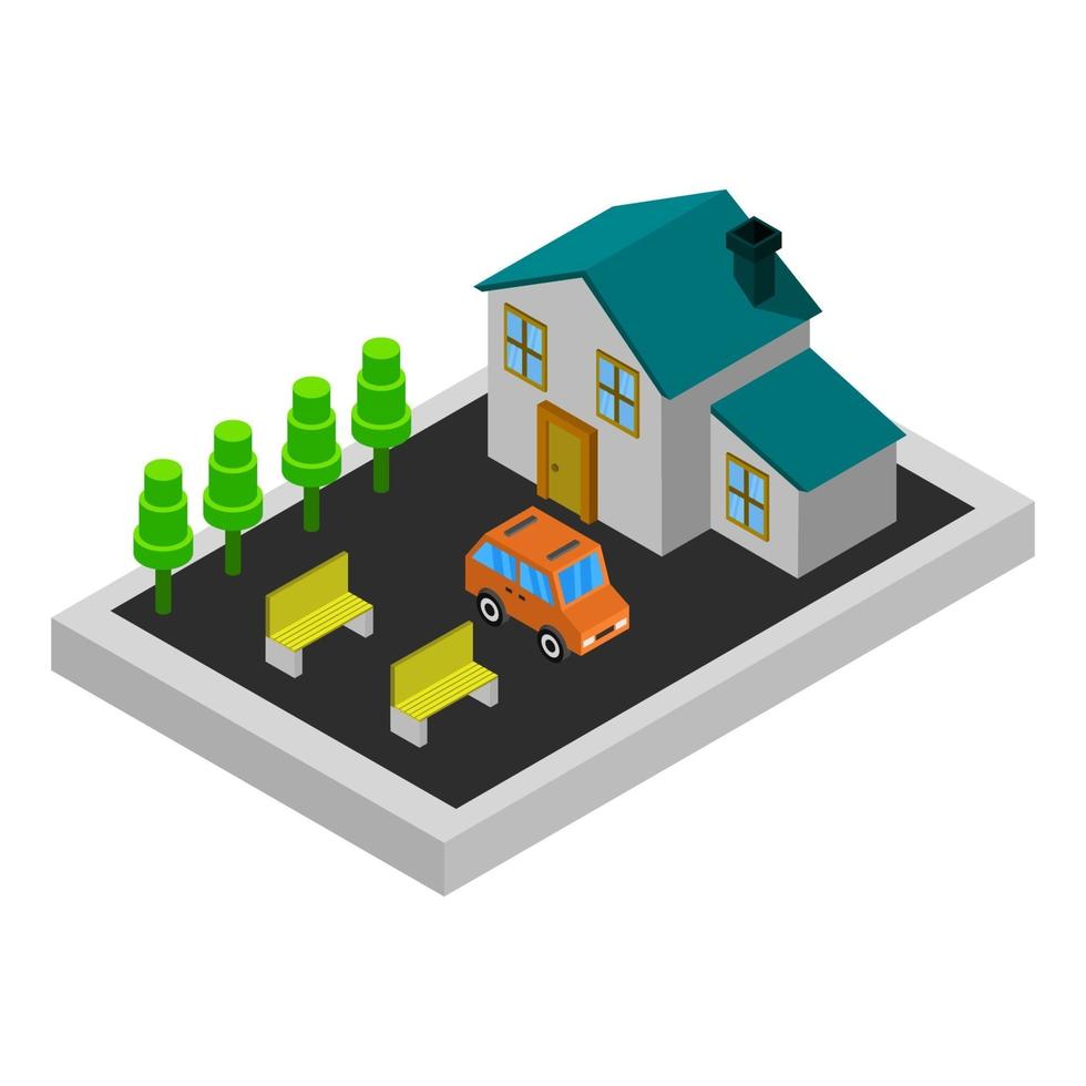 Isometric House On White Background vector