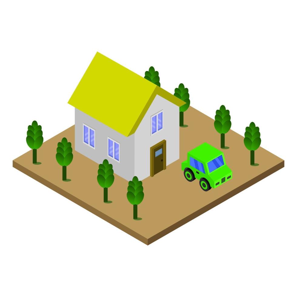 Isometric House On White Background vector