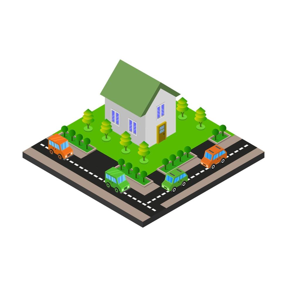 Isometric House On White Background vector