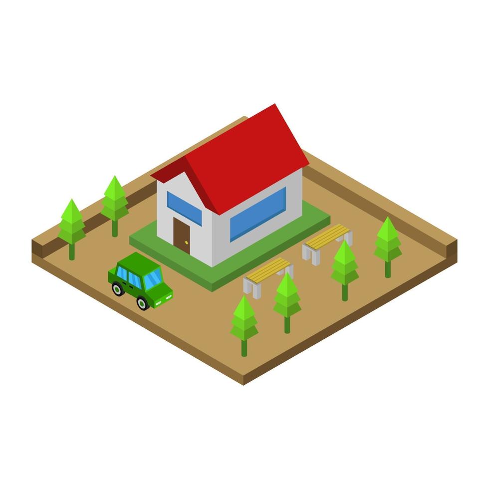 Isometric House On White Background vector