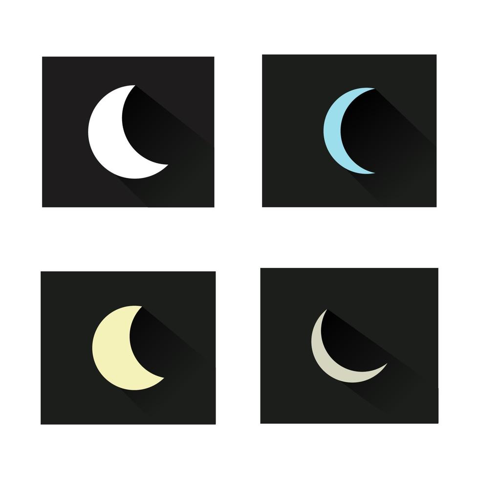 Moon Set On White Background 2086123 Vector Art at Vecteezy