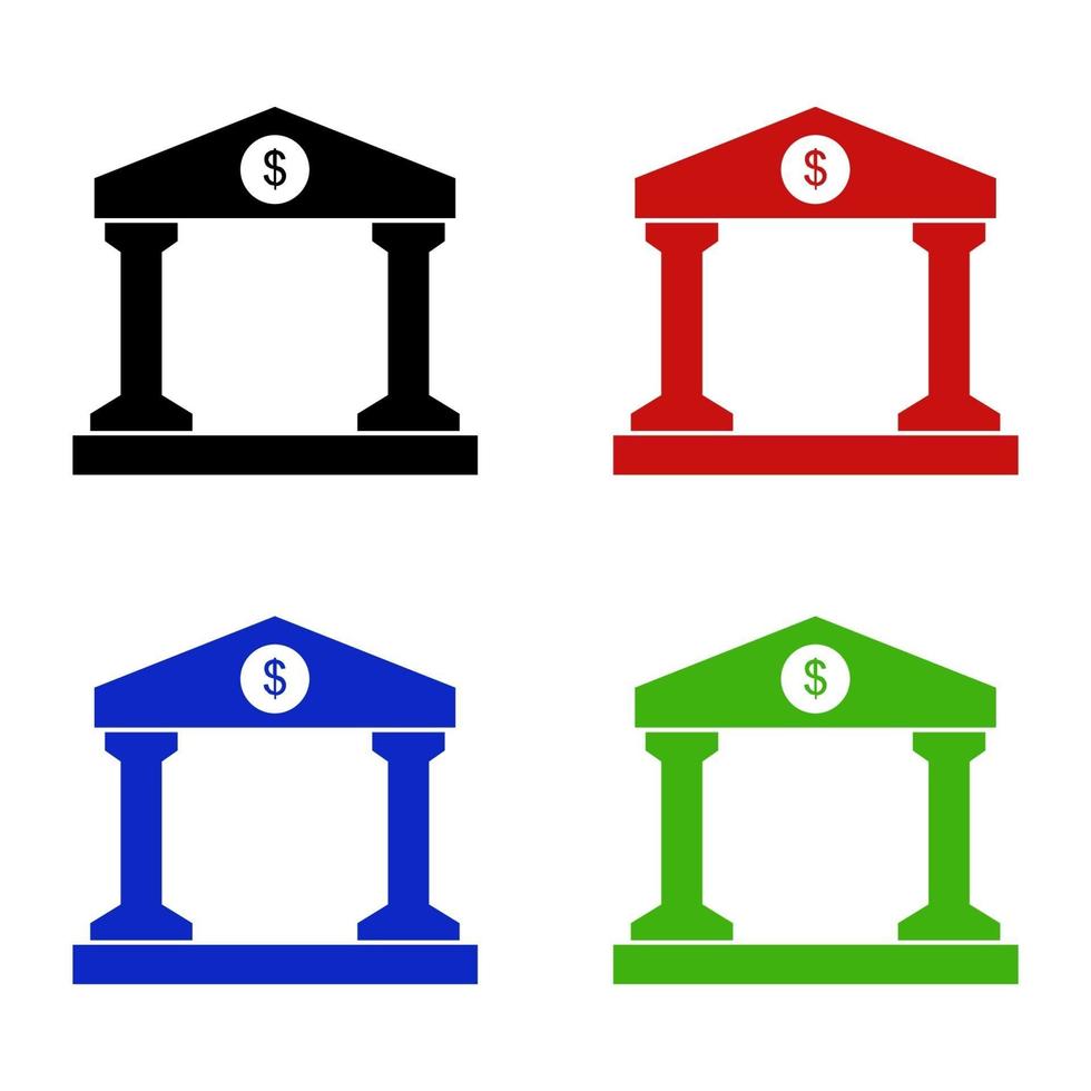 Bank Set On White Background vector