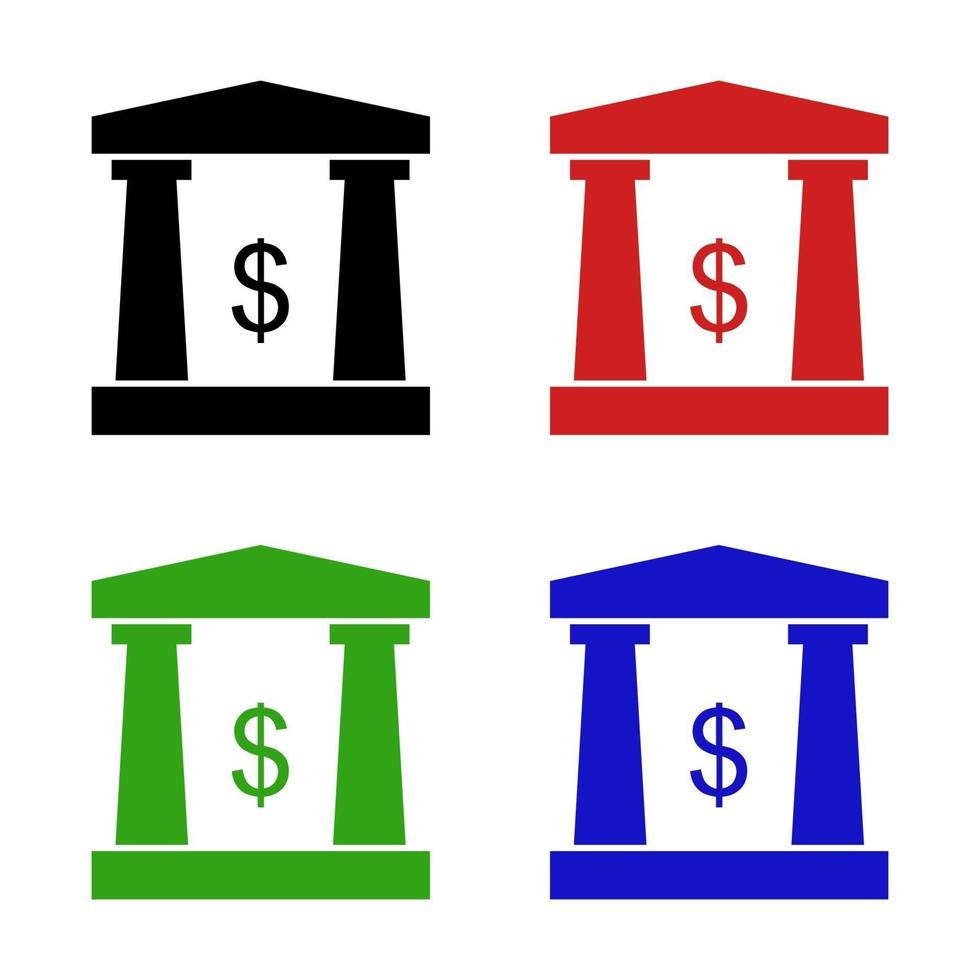 Bank Set On White Background vector