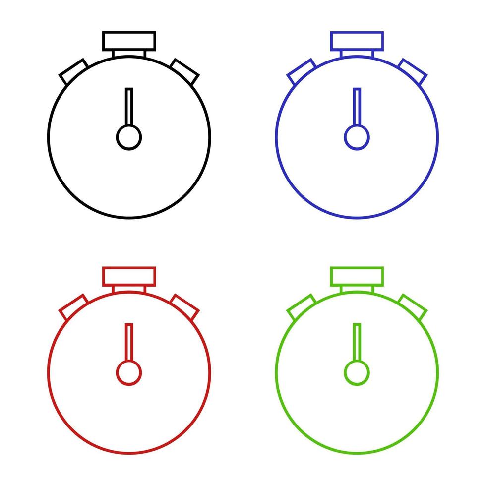 Set Of Stopwatch On White Background vector