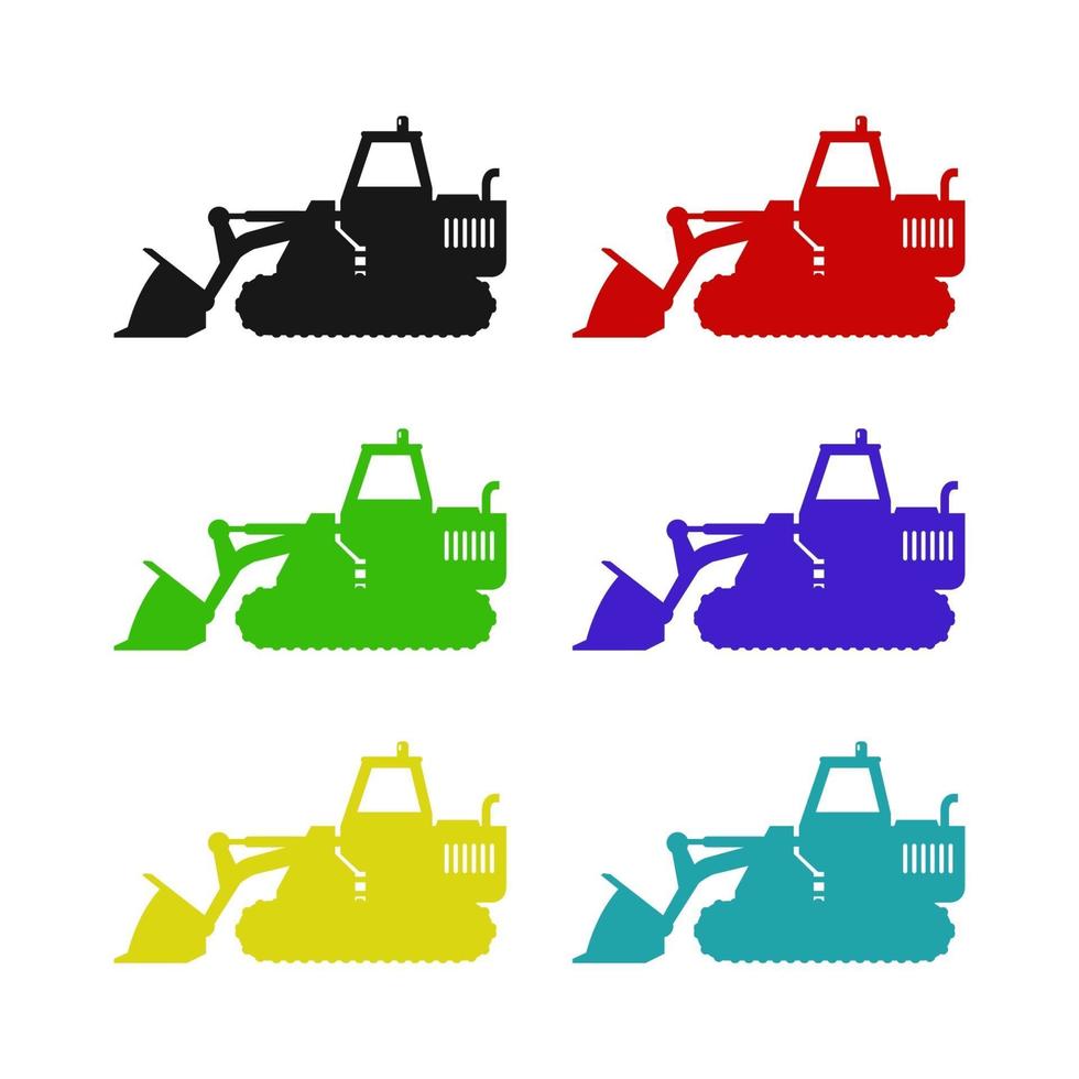 Excavator On White Background vector