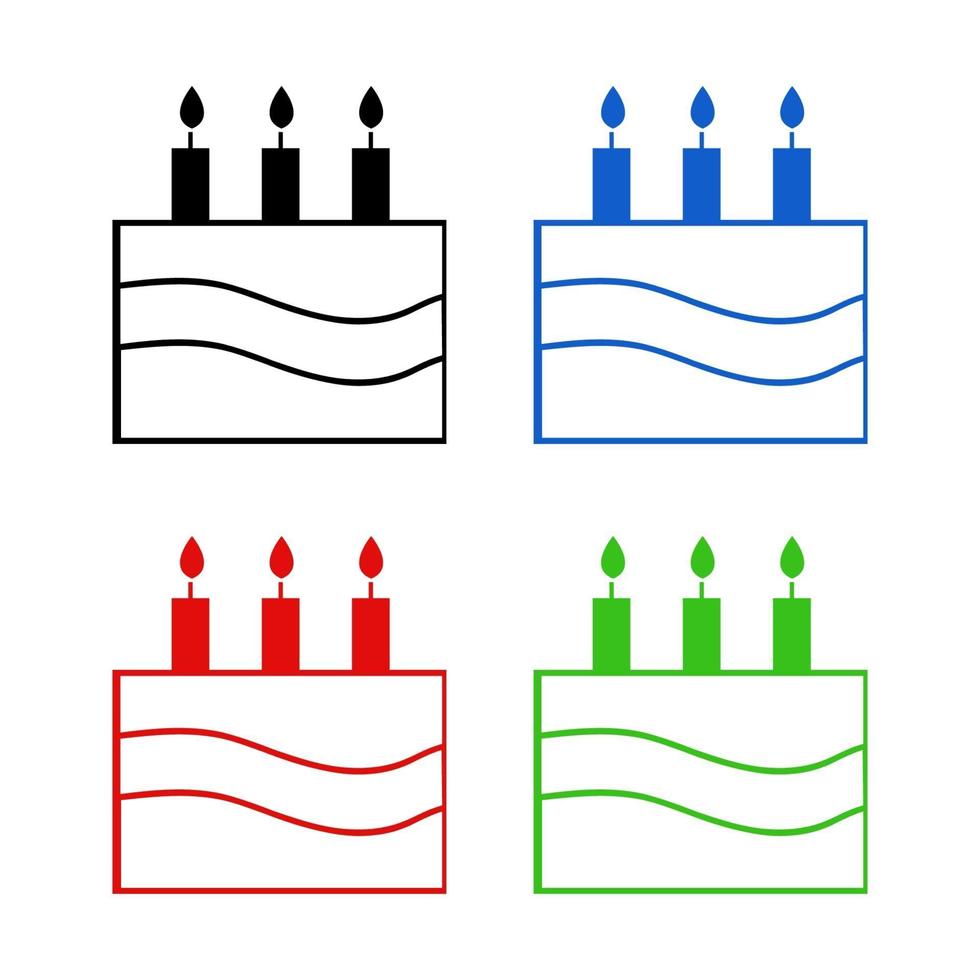 Set Of Cake On White Background vector