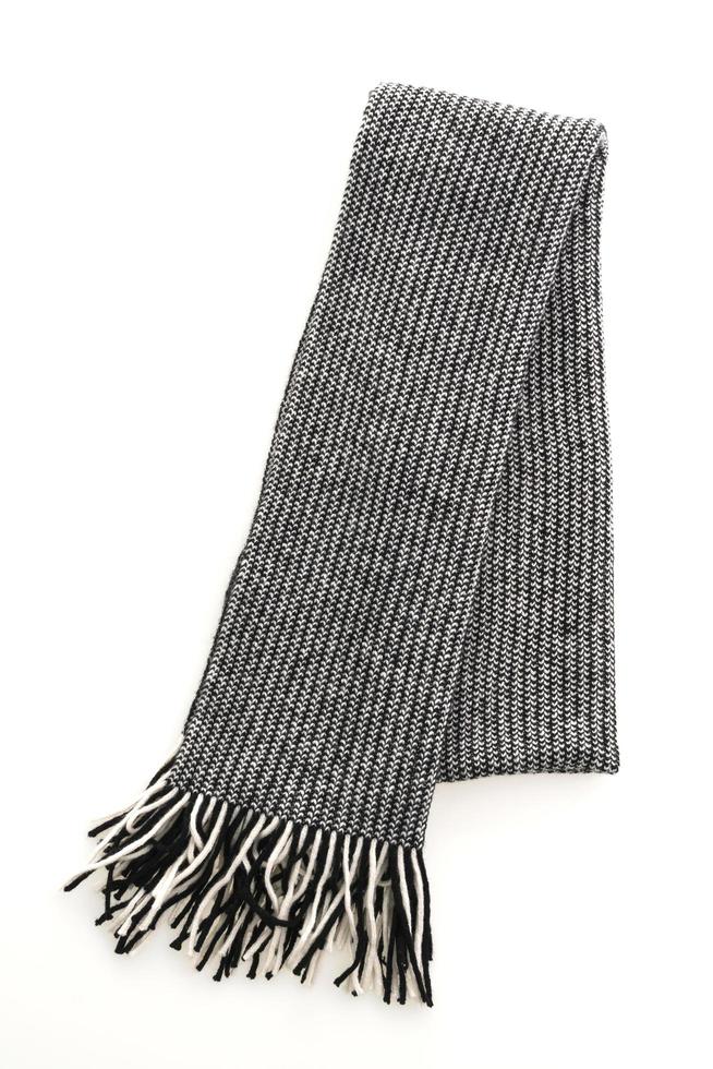 Gray scarf on white background photo