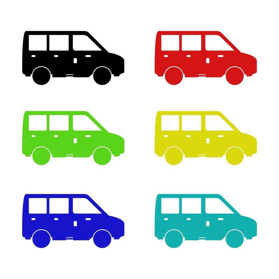 Van Set On White Background vector