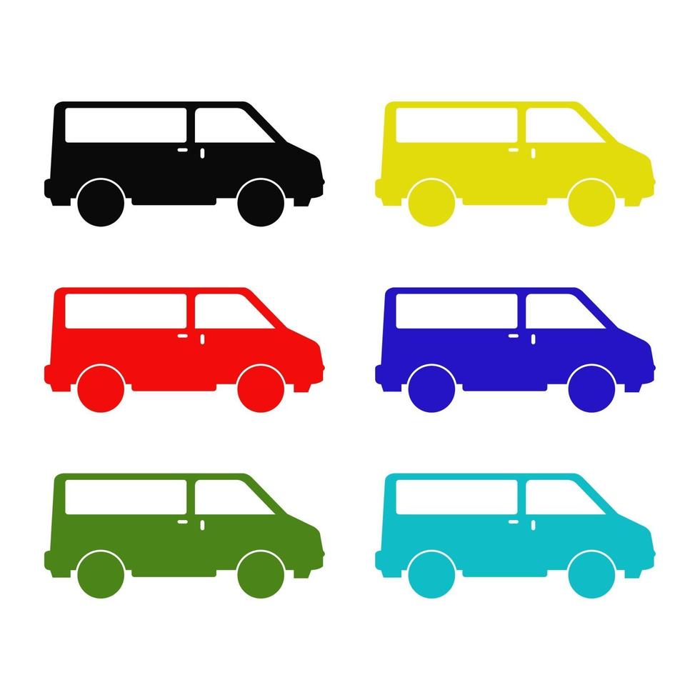 Van Set On White Background vector