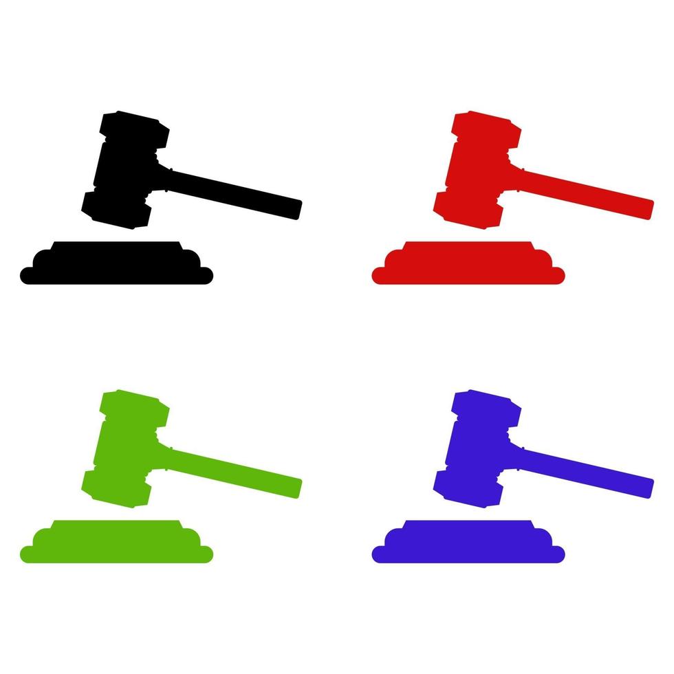 Judge Hammer On White Background vector