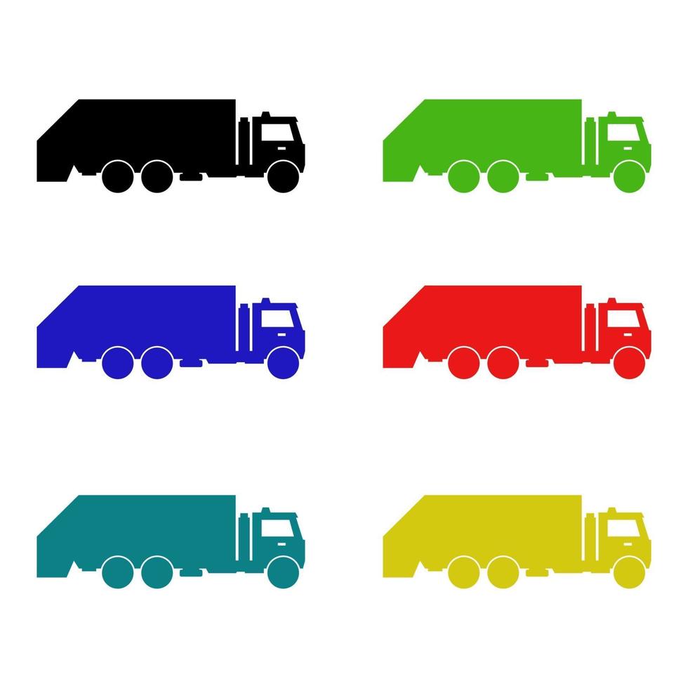 Garbage Truck On White Background vector