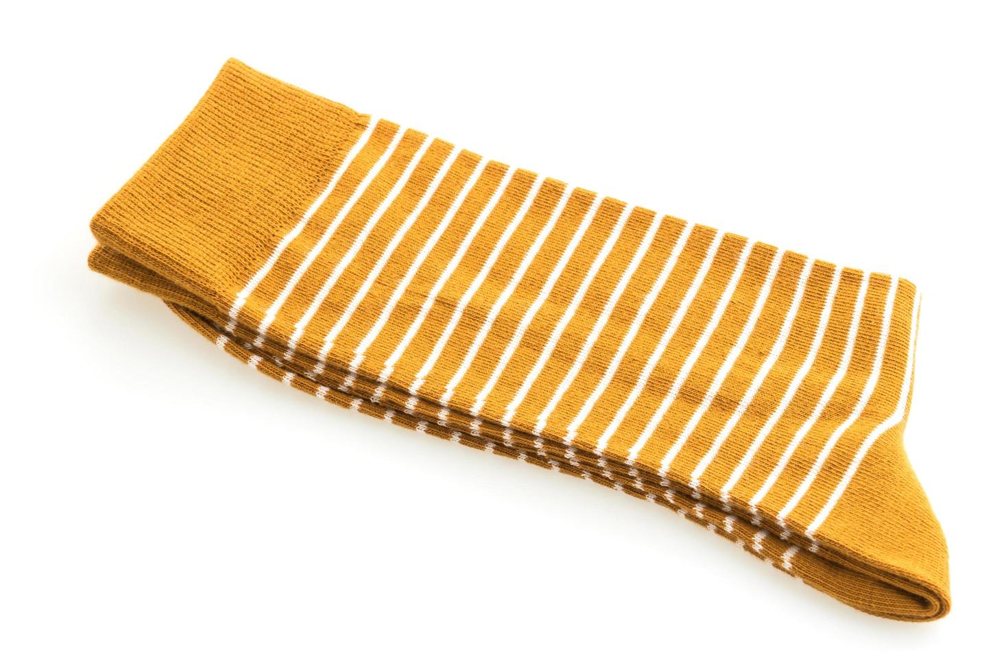 A pair of socks on white background photo